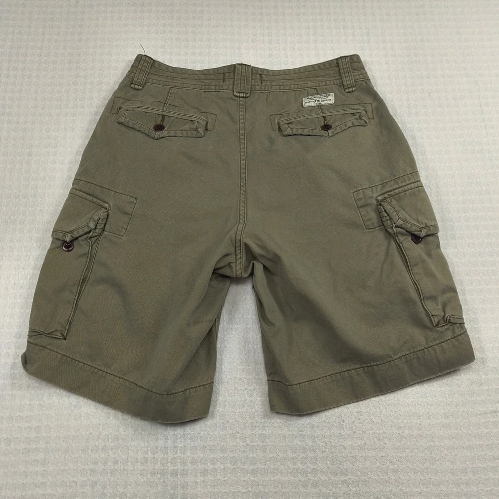 Polo Ralph Lauren Classic Polo Chino Cargo Shorts Mens 32 Green Khaki 100 Cotton